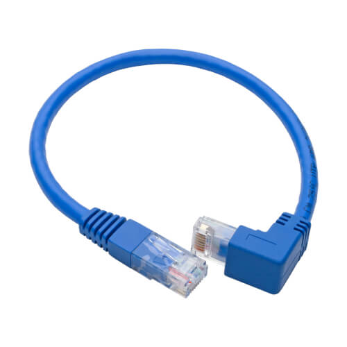 Tripp-Lite N204-001-BL-DN | Down-Angle Cat6 Gigabit Molded UTP Ethernet Cable (RJ45 Right-Angle Down M to RJ45 M), Blue, 1 ft. (0.31 m)