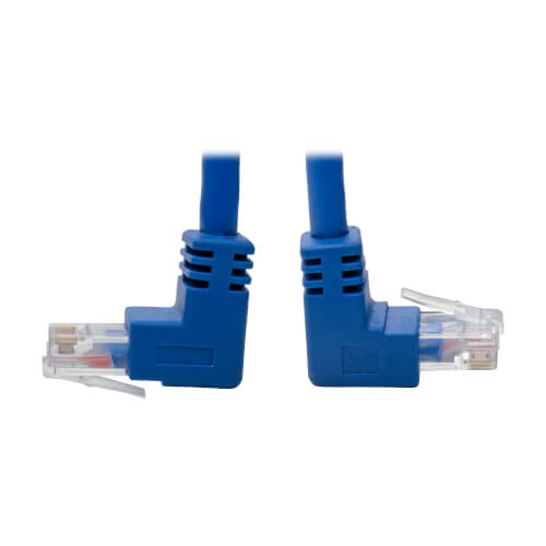 Tripp-Lite N204-001-BL-UD | Up/Down-Angle Cat6 Gigabit Molded UTP Ethernet Cable (RJ45 Up-Angle M to RJ45 Down-Angle M), Blue, 1 ft. (0.31 m)