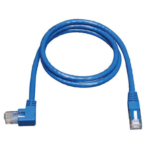 Tripp-Lite N204-003-BL-LA | Left-Angle Cat6 Gigabit Molded UTP Ethernet Cable (RJ45 Left-Angle M to RJ45 M), Blue, 3 ft. (0.91 m)