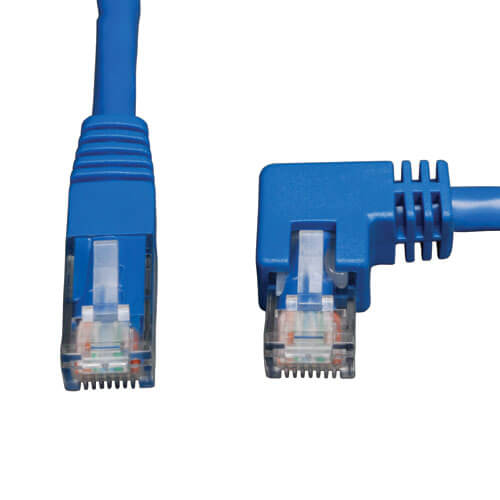 Tripp-Lite N204-003-BL-RA | Right-Angle Cat6 Gigabit Molded UTP Ethernet Cable (RJ45 Right-Angle M to RJ45 M), Blue, 3 ft. (0.91 m)