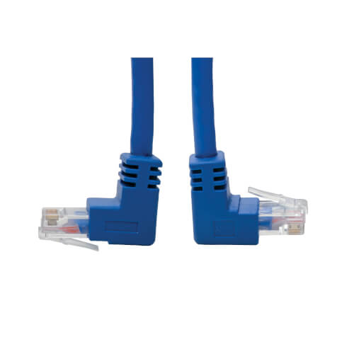Tripp-Lite N204-003-BL-UD | Up/Down-Angle Cat6 Gigabit Molded UTP Ethernet Cable (RJ45 Up-Angle M to RJ45 Down-Angle M), Blue, 3 ft. (0.91 m)