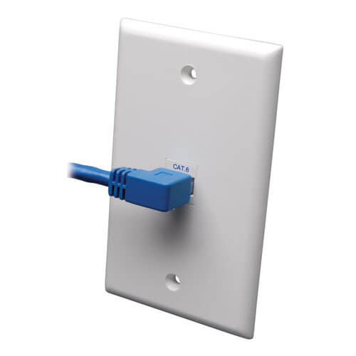 Tripp-Lite N204-005-BL-LA | Left-Angle Cat6 Gigabit Molded UTP Ethernet Cable (RJ45 Left-Angle M to RJ45 M), Blue, 5 ft. (1.52 m)
