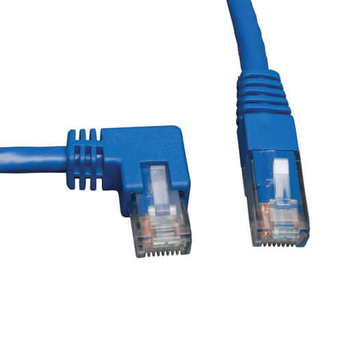 Tripp-Lite N204-005-BL-LA | Left-Angle Cat6 Gigabit Molded UTP Ethernet Cable (RJ45 Left-Angle M to RJ45 M), Blue, 5 ft. (1.52 m)