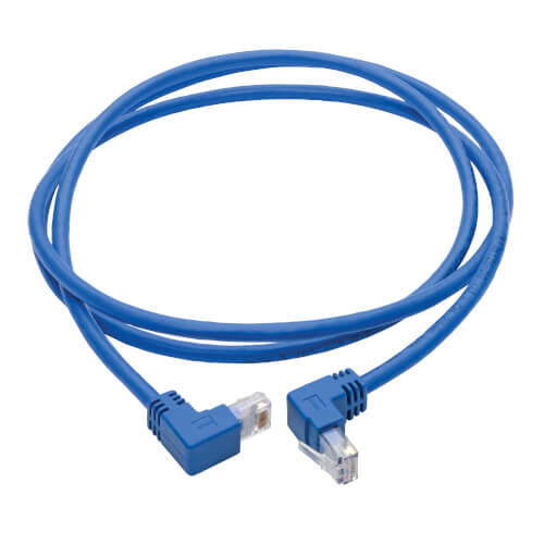 Tripp-Lite N204-005-BL-UD | Up/Down-Angle Cat6 Gigabit Molded UTP Ethernet Cable (RJ45 Up-Angle M to RJ45 Down-Angle M), Blue, 5 ft. (1.52 m)