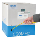 Tripp-Lite N222-01K-YW | Cat6 Gigabit Solid-Core UTP PVC Bulk Ethernet Cable, Yellow, 1000 ft. (304.8 m), TAA