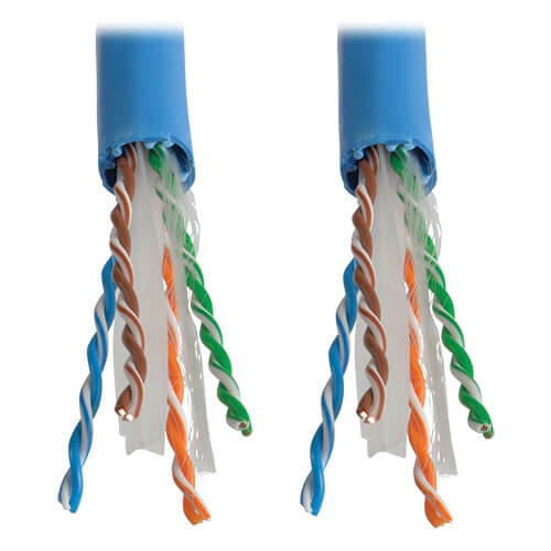 Tripp-Lite N223-01K-BL | Cat6a 10G-Certified Solid-Core UTP CMR PVC Bulk Ethernet Cable, Blue, 1000 ft. (304.8 m)
