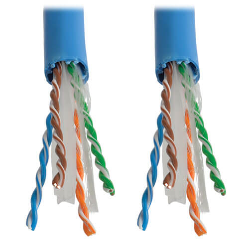 Tripp-Lite N224-01K-BL | Cat6 Gigabit Solid-Core Plenum-Rated UTP CMP PVC Bulk Ethernet Cable, Blue, 1000 ft. (304.8 m)