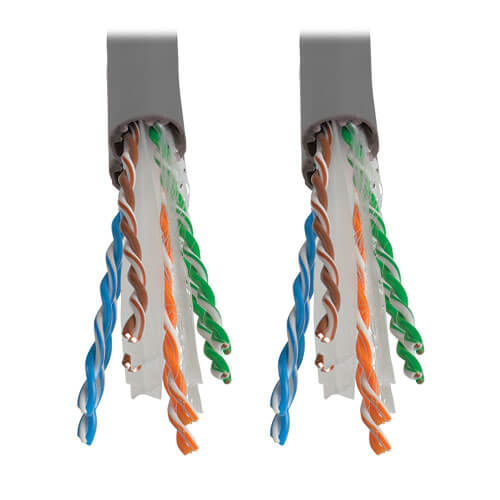 Tripp-Lite N224-01K-GY | Cat6 Gigabit Solid-Core Plenum-Rated UTP CMP PVC Bulk Ethernet Cable, Gray, 1000 ft. (304.8 m)