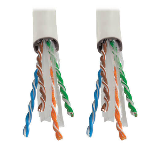 Tripp-Lite N224-01K-WH | Cat6 Gigabit Solid-Core Plenum-Rated UTP CMP PVC Bulk Ethernet Cable, White, 1000 ft. (304.8 m)