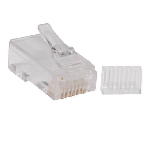 Tripp-Lite N230-100 | Cat6 RJ45 Modular Connector Plug with Load Bar, Solid/Stranded Conductor Round Cat6 Wire, 100-pack