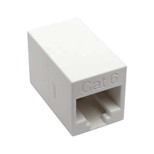 Tripp-Lite N234-001-WH | Cat6 Straight-Through Modular Compact In-Line Coupler (RJ45 F/F), White, TAA