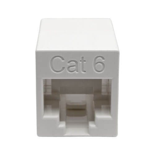 Tripp-Lite N234-001-WH | Cat6 Straight-Through Modular Compact In-Line Coupler (RJ45 F/F), White, TAA