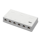 Tripp-Lite N236-006-WH | Pre-Configured Unshielded Cat6 6-Port Surface-Mount Box, 110 IDC, RJ45, White