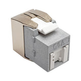 Tripp-Lite N238-001-GY-TFA | Toolless Cat6a Keystone Jack, PoE/PoE+ Compliant, Shuttered - Gray, TAA