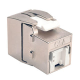 Tripp-Lite N238-001-SH-TFA | Toolless Shielded Cat6a Keystone Jack, PoE/PoE+ Compliant, Shuttered - Silver, TAA