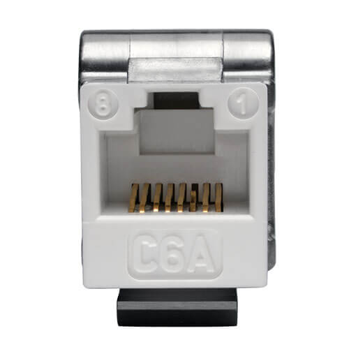 Tripp-Lite N238-001-WH-6A | Cat6a 110-Style Punchdown RJ45 Keystone Jack, White, TAA