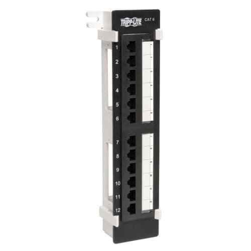 Tripp-Lite N250-012 | 12-Port Cat6/Cat5 Wall-Mount Vertical 110 Patch Panel, TAA