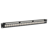 Tripp-Lite N250-024-LP | 24-Port Cat6/Cat5 Low Profile Feed-Through Patch Panel, 1U Rack-Mount/Wall-Mount, TAA