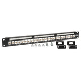Tripp-Lite N250-024-LP | 24-Port Cat6/Cat5 Low Profile Feed-Through Patch Panel, 1U Rack-Mount/Wall-Mount, TAA