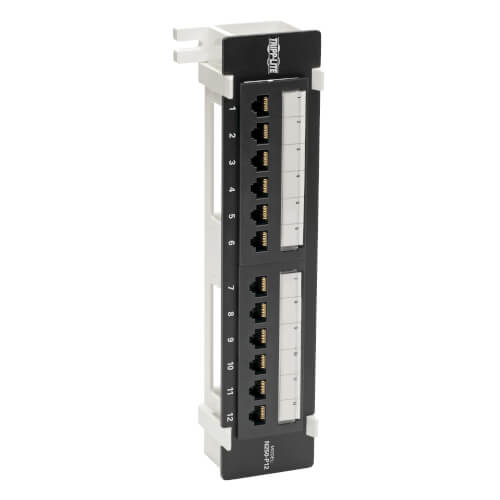 Tripp-Lite N250-P12 | Cat6 Wall-Mount 12-Port Patch Panel - PoE+ Compliant, 110/Krone, 568A/B, RJ45 Ethernet, TAA