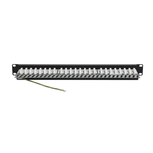 Tripp-Lite N252-024-SH-K | Cat5e/Cat6 24-Port Patch Panel - Shielded, Krone IDC, 568B, RJ45 Ethernet, 1U, TAA