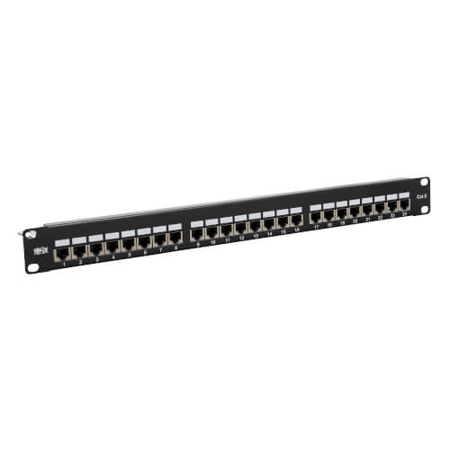 Tripp-Lite N252-024-SH-K | Cat5e/Cat6 24-Port Patch Panel - Shielded, Krone IDC, 568B, RJ45 Ethernet, 1U, TAA