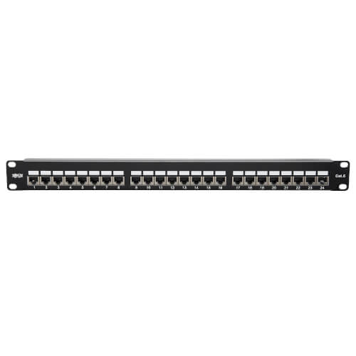 Tripp-Lite N252-024-SH-K | Cat5e/Cat6 24-Port Patch Panel - Shielded, Krone IDC, 568B, RJ45 Ethernet, 1U, TAA