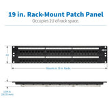 Tripp-Lite N252-048 | 48-Port 2U Rack-Mount Cat6/Cat5 110 Patch Panel, 568B, RJ45 Ethernet, TAA