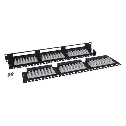 Tripp-Lite N252-048-1U | 48-Port 1U Rack-Mount Cat6/Cat5 High Density 110 Patch Panel, 568B, RJ45 Ethernet, TAA