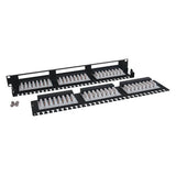 Tripp-Lite N252-048-1U | 48-Port 1U Rack-Mount Cat6/Cat5 High Density 110 Patch Panel, 568B, RJ45 Ethernet, TAA