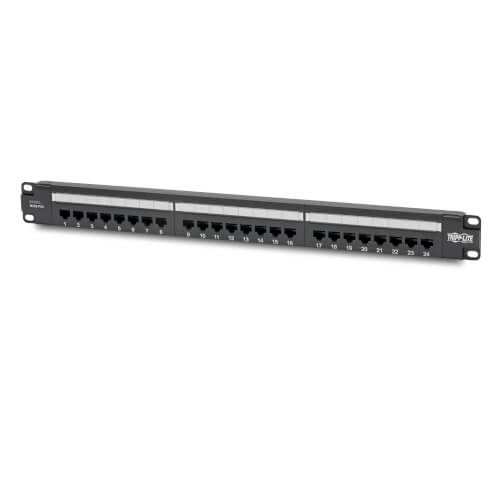 Tripp-Lite N252-P24 | Cat6 24-Port Patch Panel - PoE+ Compliant, 110/Krone, 568A/B, RJ45 Ethernet, 1U Rack-Mount, TAA