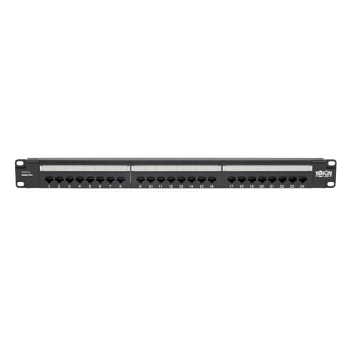 Tripp-Lite N252-P24 | Cat6 24-Port Patch Panel - PoE+ Compliant, 110/Krone, 568A/B, RJ45 Ethernet, 1U Rack-Mount, TAA
