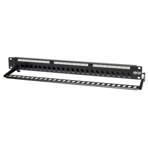 Tripp-Lite N254-024 | 24-Port 1U Rack-Mount Cat6/Cat5 Feedthrough Patch Panel, RJ45 Ethernet, TAA