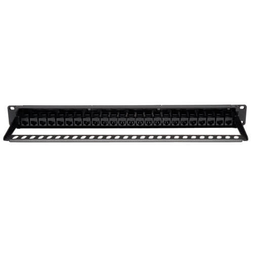 Tripp-Lite N254-024 | 24-Port 1U Rack-Mount Cat6/Cat5 Feedthrough Patch Panel, RJ45 Ethernet, TAA