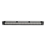 Tripp-Lite N254-024-6AD | 24-Port 1U Rack-Mount Cat6a Feedthrough Patch Panel with 90-Degree Down-Angled Ports, RJ45 Ethernet, TAA