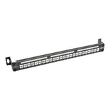 Tripp-Lite N254-024-6AD | 24-Port 1U Rack-Mount Cat6a Feedthrough Patch Panel with 90-Degree Down-Angled Ports, RJ45 Ethernet, TAA