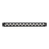 Tripp-Lite N254-024-6A-OF | 24-Port 1U Rack-Mount Cat6a/Cat6/Cat5e Offset Feed-Through Patch Panel with Cable Management Bar, RJ45 Ethernet, TAA