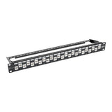 Tripp-Lite N254-024-6A-OF | 24-Port 1U Rack-Mount Cat6a/Cat6/Cat5e Offset Feed-Through Patch Panel with Cable Management Bar, RJ45 Ethernet, TAA