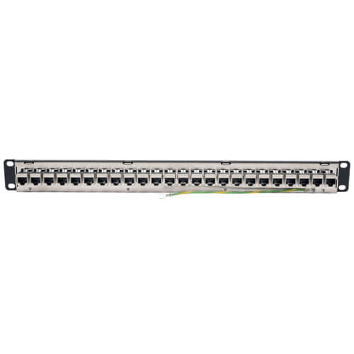 Tripp-Lite N254-024-SH-6A | 24-Port 1U Rack-Mount STP Shielded Cat6a Feedthrough Patch Panel, RJ45 Ethernet, TAA