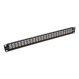 Tripp-Lite N254-024-SH-6AD | 24-Port 1U Rack-Mount STP Shielded Cat6a Feedthrough Patch Panel with 90-Degree Down-Angled Ports, RJ45 Ethernet, TAA