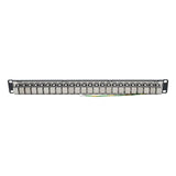 Tripp-Lite N254-024-SH-D | 24-Port 1U Rack-Mount STP Shielded Cat5e/6 Feedthrough Patch Panel with 90-Degree Down-Angle Ports, RJ45 Ethernet, TAA