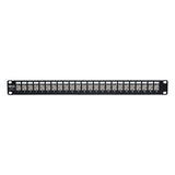 Tripp-Lite N254-024-SH-D | 24-Port 1U Rack-Mount STP Shielded Cat5e/6 Feedthrough Patch Panel with 90-Degree Down-Angle Ports, RJ45 Ethernet, TAA