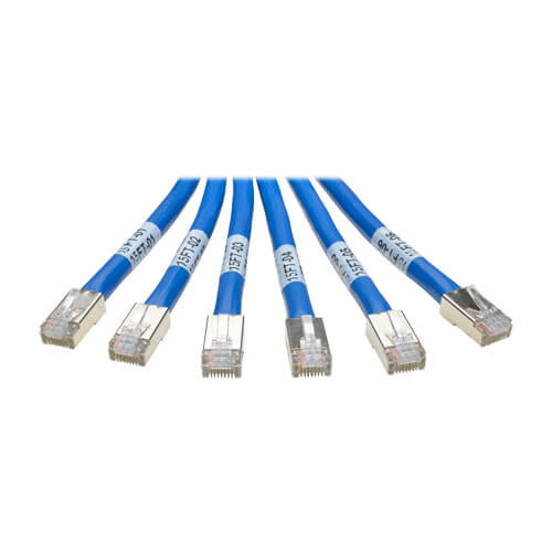 Tripp-Lite N261-015-6MM-BL | Cat6a 10G Certified Pre-Terminated Copper Trunk Assembly (6x RJ45 M/M), Blue, 15 ft. (4.57 m)