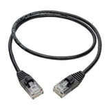 Tripp-Lite N261-S02-BK | Cat6a 10G Snagless Molded Slim UTP Ethernet Cable (RJ45 M/M), Black, 2 ft. (0.61 m)