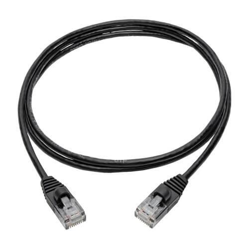 Tripp-Lite N261-S04-BK | Cat6a 10G Snagless Molded Slim UTP Ethernet Cable (RJ45 M/M), Black, 4 ft. (1.22 m)