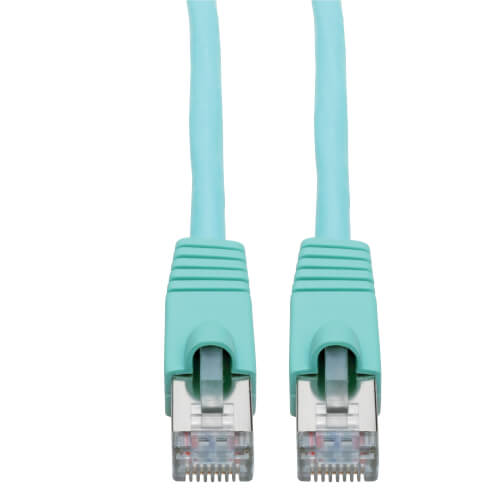 Tripp-Lite N262-001-AQ | Cat6a 10G-Certified Snagless Shielded STP Ethernet Cable (RJ45 M/M), PoE, Aqua, 1 ft. (0.31 m)