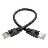 Tripp-Lite N262-001-BK | Cat6a 10G-Certified Snagless Shielded STP Ethernet Cable (RJ45 M/M), PoE, Black, 1 ft. (0.31 m)