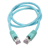 Tripp-Lite N262-003-AQ | Cat6a 10G-Certified Snagless Shielded STP Ethernet Cable (RJ45 M/M), PoE, Aqua, 3 ft. (0.91 m)