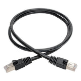 Tripp-Lite N262-003-BK | Cat6a 10G-Certified Snagless Shielded STP Ethernet Cable (RJ45 M/M), PoE, Black, 3 ft. (0.91 m)