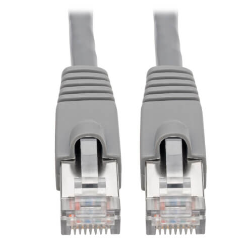 Tripp-Lite N262-005-GY | Cat6a 10G-Certified Snagless Shielded STP Ethernet Cable (RJ45 M/M), PoE, Gray, 5 ft. (1.52 m)